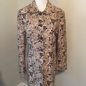 Donna Rae brown and cream long blazer